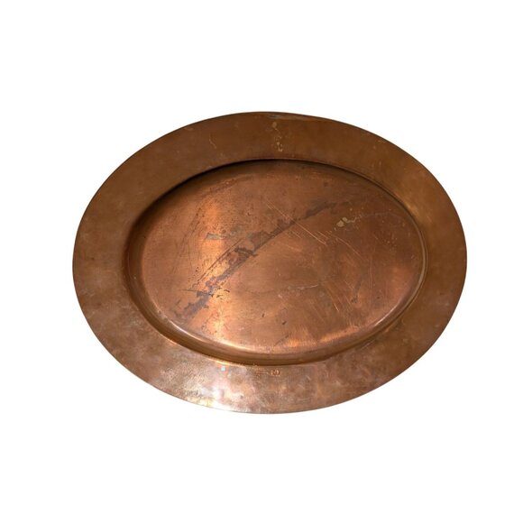 Vintage Sheffield Copper & Pewter Oval Platter 17 inch Colonial - Picture 2 of 16
